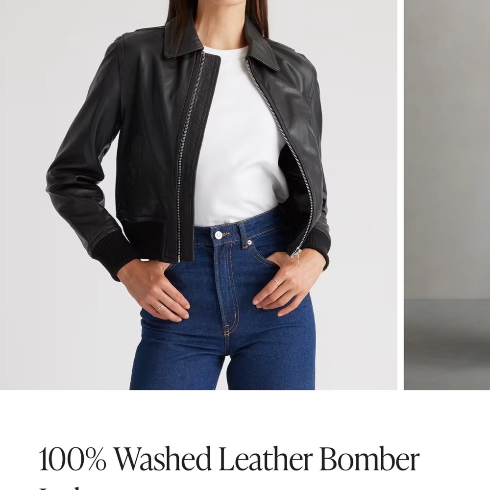 Quince Black Bomber Jacket with Contemporary Silhouette